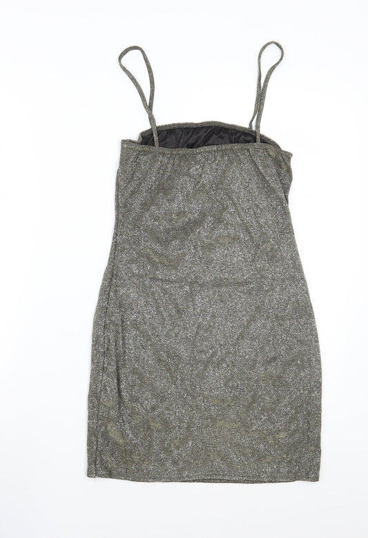 PRETTYLITTLETHING Womens Gold A-Line Size 10