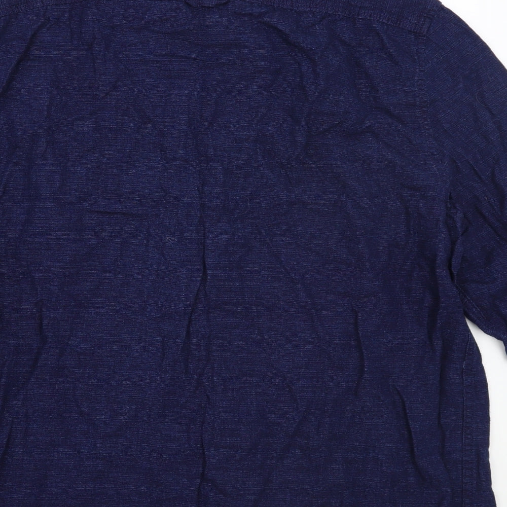 George Mens Blue Button-Up Size XL