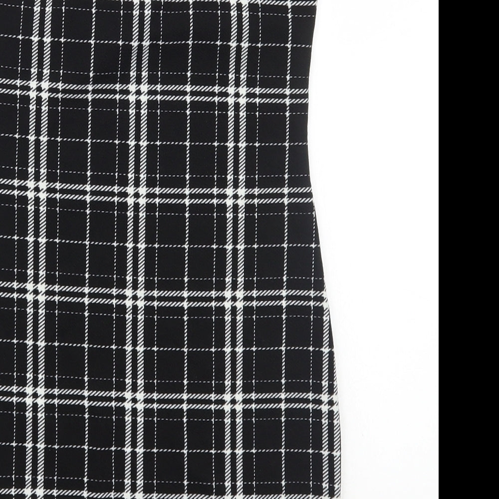 SheIn Womens Black Check A-Line Size S