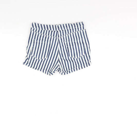 Papaya Womens Blue Striped Denim Cut-Off Shorts Size 8