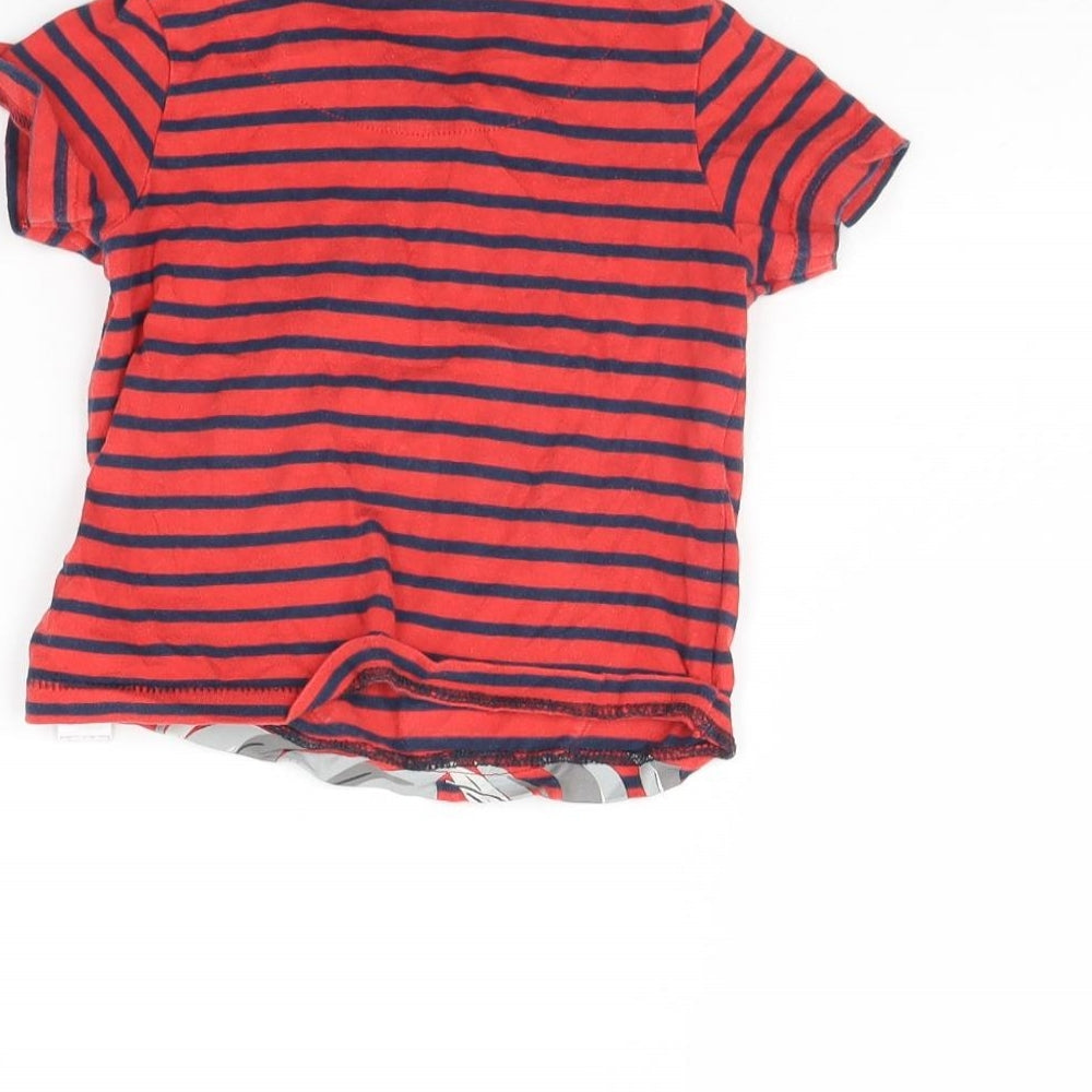 Monsoon Baby Red Striped Basic T-Shirt Size 12 Months - Hippo