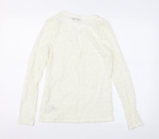 Per Una Womens Ivory Lace Basic Blouse Size 10