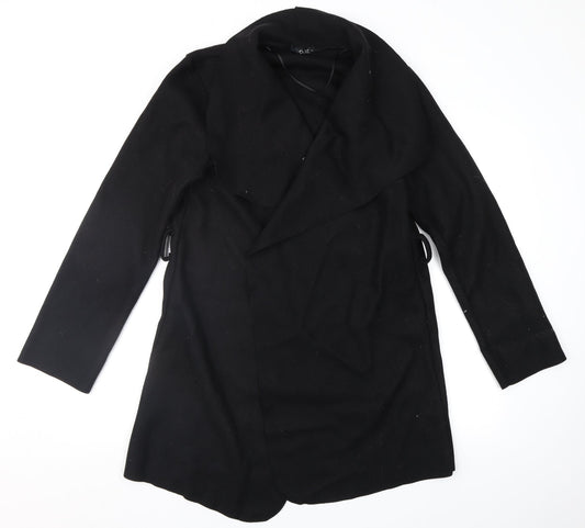 Womens UK Size S Quiz Black Overcoat