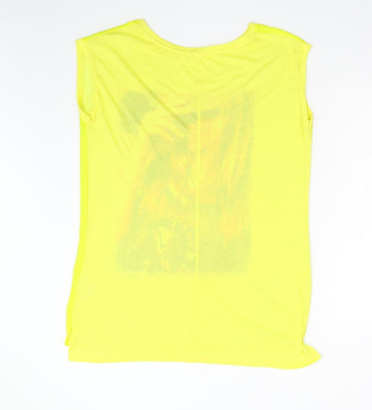 Womens UK Size L Brave Soul Yellow Basic T-Shirt