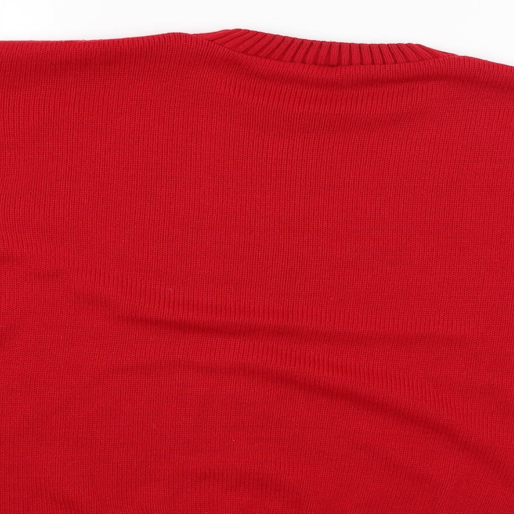 Womens UK Size M Preworn Red Pullover Jumper