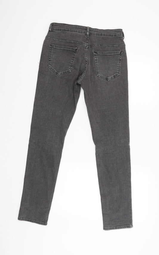 Denim & Co. Womens Grey Straight Jeans Size 30 L31 in