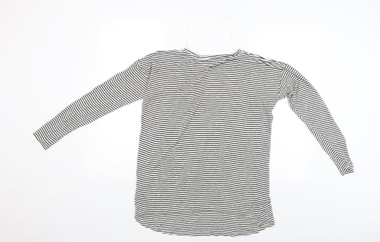 Papaya Womens Black Striped Basic Blouse Size S