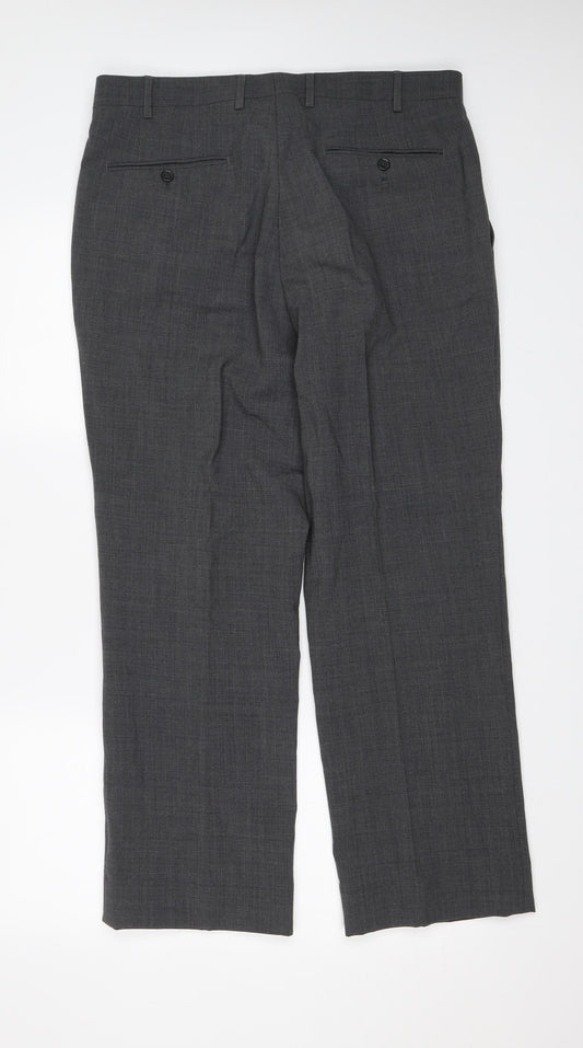 Skopes Mens Grey Dress Pants Trousers Size 34 L25 in