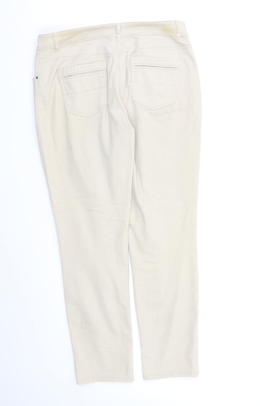 Womens UK Size 12 Wallis Regular Fit Beige Trousers