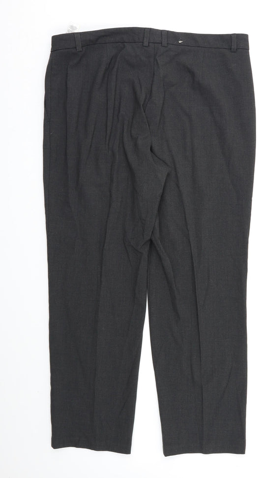Womens UK Size 16 M&S Regular Fit Dress Pants Grey Trousers