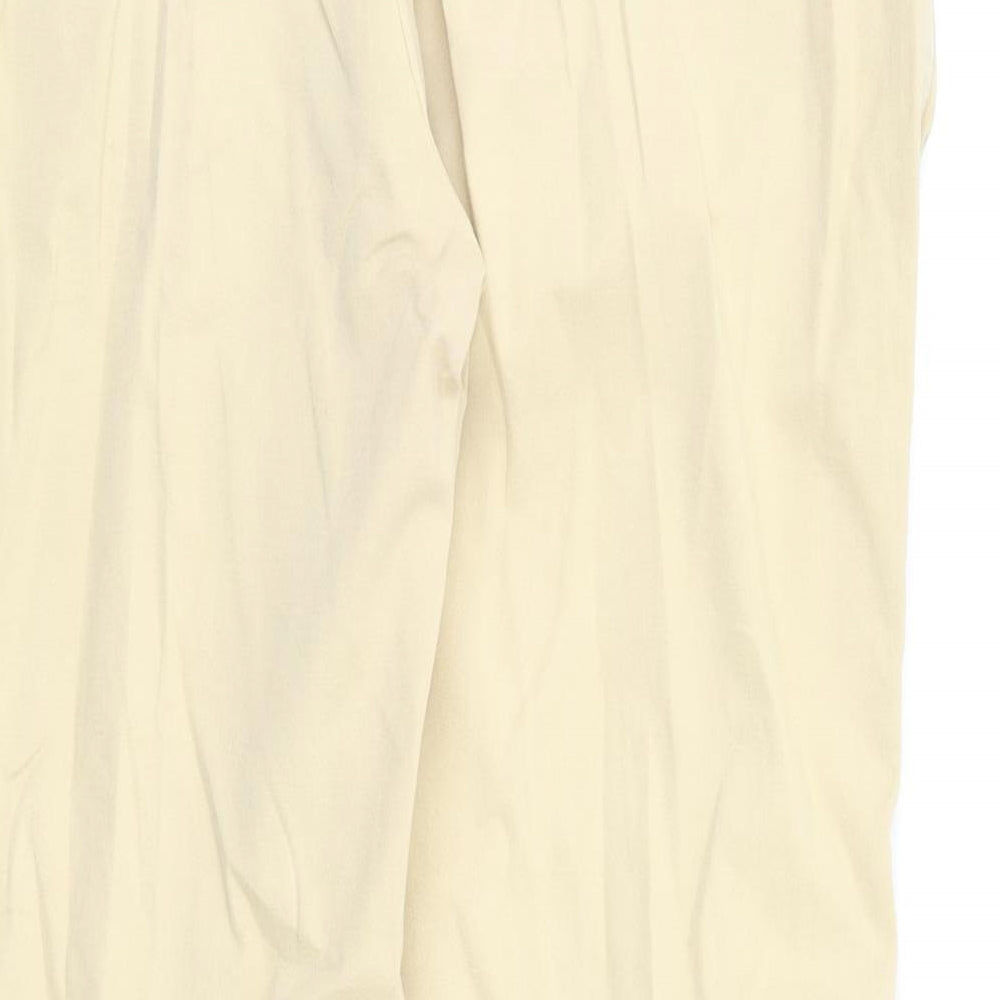 Womens UK Size 14 Zara Regular Fit Beige Trousers