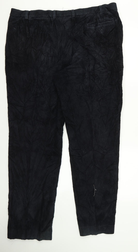 Womens UK Size 32 Preworn Regular Fit Black Trousers
