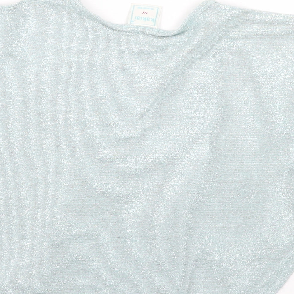 Kakiai Girls Blue Pullover T-Shirt Size 5 Years