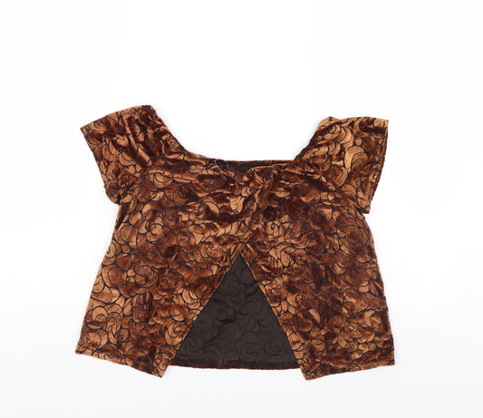 Womens UK Size XS Pins & Needles Brown Basic Blouse