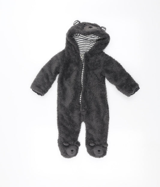 George Baby Grey Solid Babydoll One Piece Size 3-6 Months