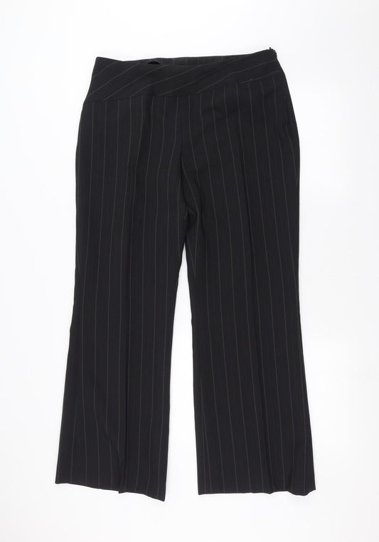 F&F Womens Black Dress Pants Trousers Size 14 L27 in