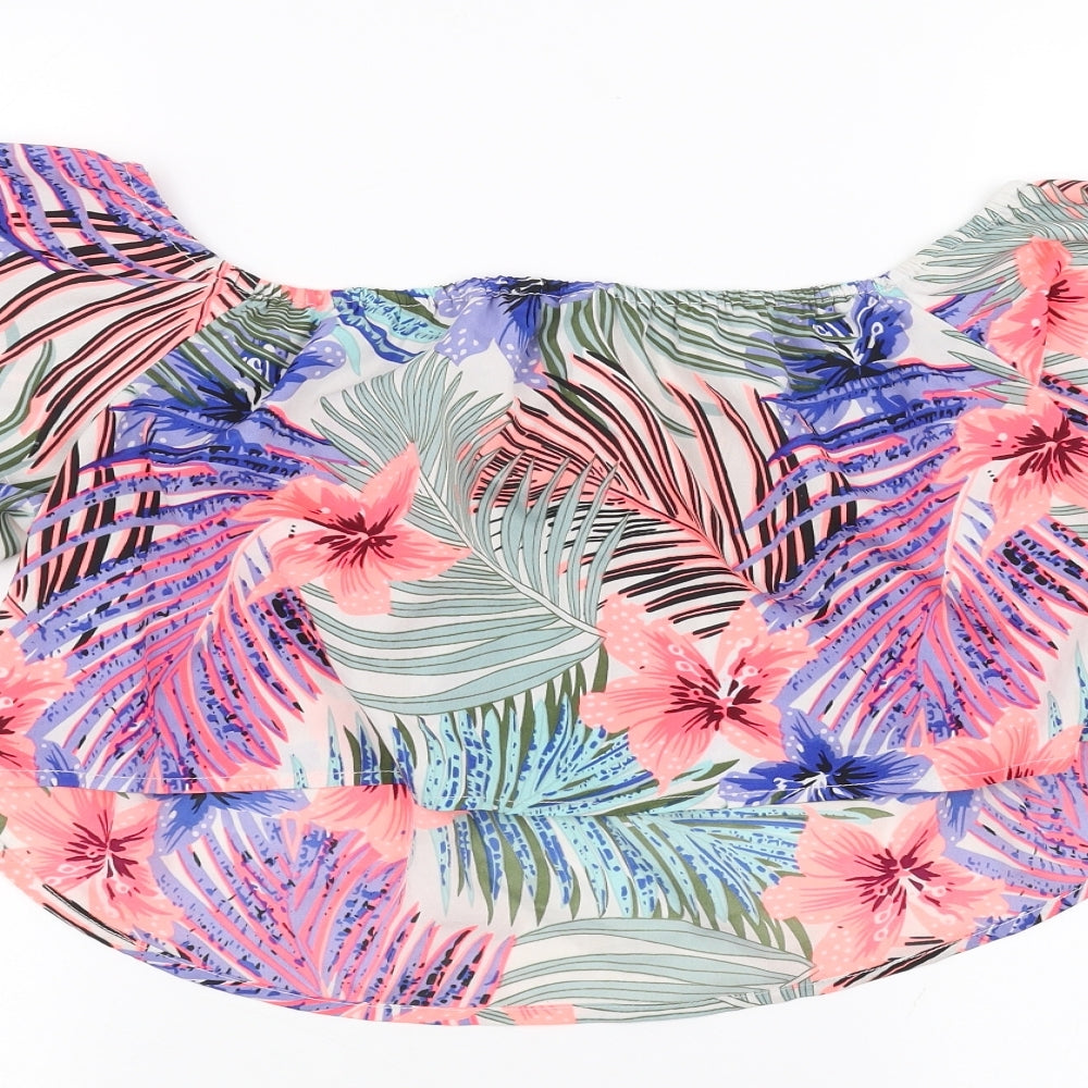 Influence Womens White Floral Basic Blouse Size 12