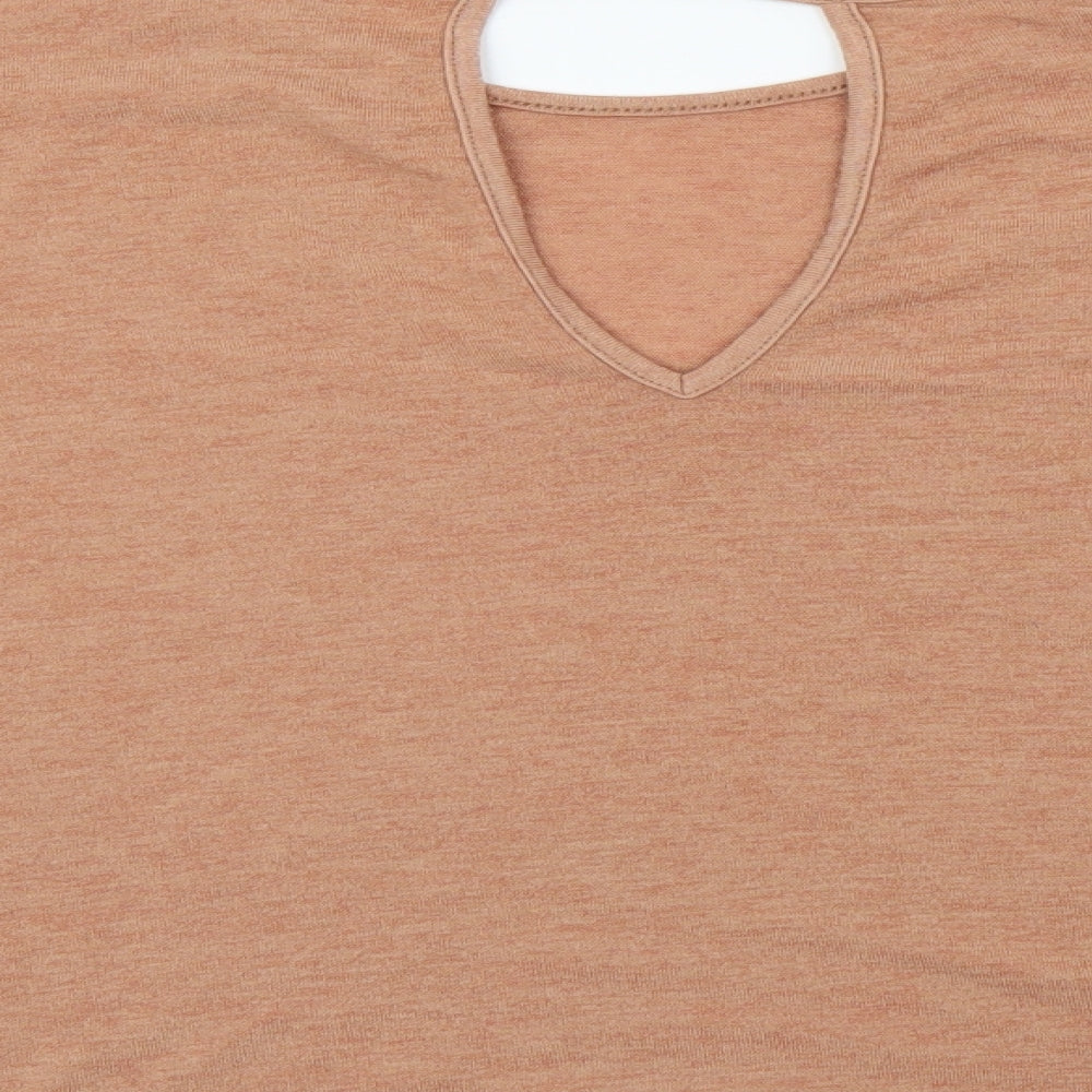 Womens UK Size 8 River Island Brown Basic T-Shirt