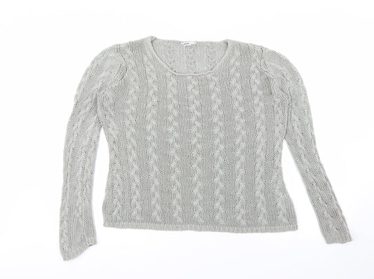 Womens UK Size L Preworn Grey Pullover Jumper