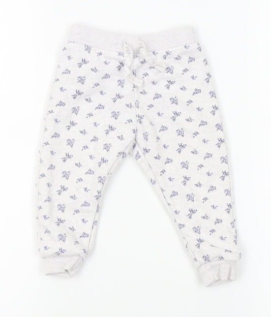 Primark Baby Grey Floral Pyjama Pants Size 9-12 Months