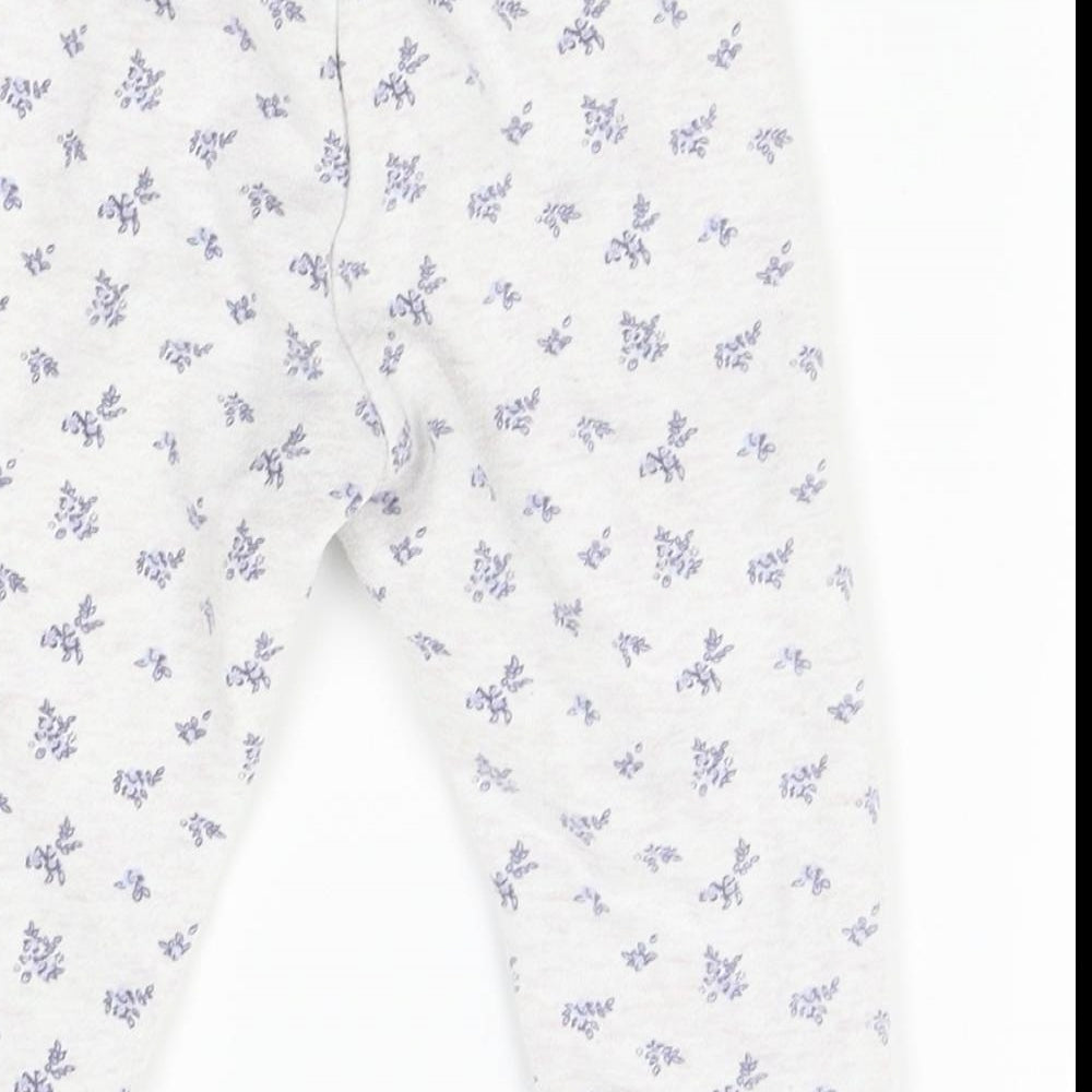 Primark Baby Grey Floral Pyjama Pants Size 9-12 Months