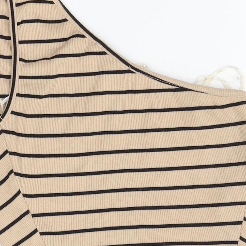 Primark Womens Brown Striped Cropped Tank Size XS