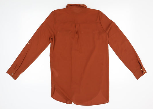 Primark Womens Orange Basic Button-Up Size 6