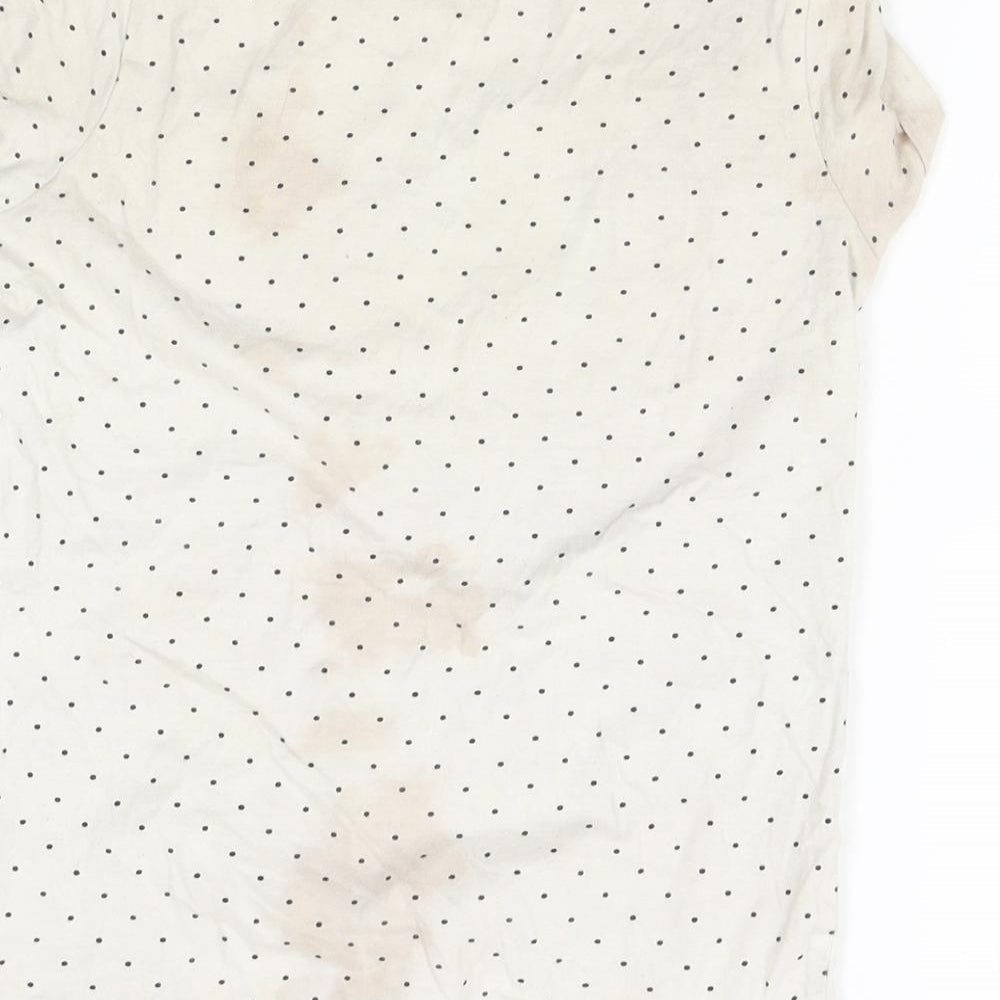 Brand and care label for Primark girls’ white polka dot basic t-shirt, size 8-9, years - bff
