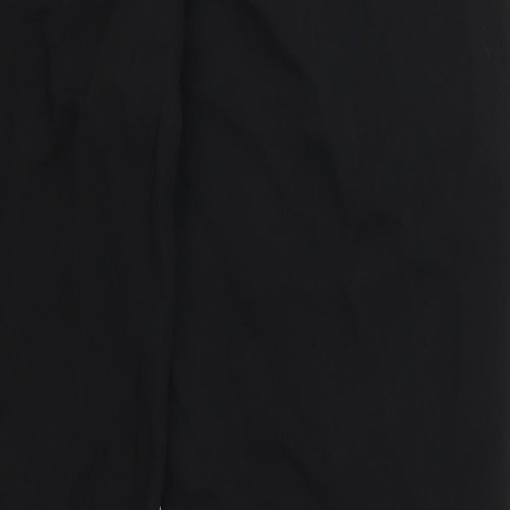 Womens UK Size 14 Preworn Regular Fit Black Trousers