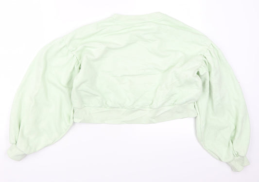 Bershka Womens Green   Pullover Sweatshirt Size S