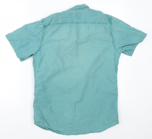 Topman Mens Blue Button-Up Size S