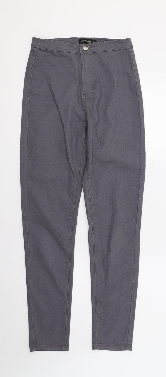 Womens UK Size 8 PRETTYLITTLETHING Regular Fit Skinny Grey Jeans
