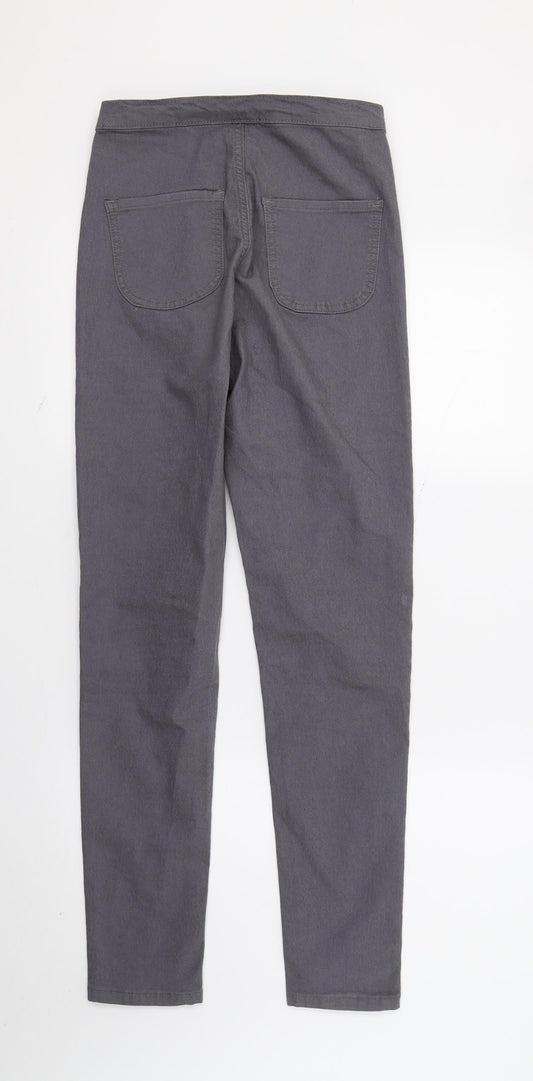 PRETTYLITTLETHING Womens Grey Denim Skinny Jeans Size 8 L28 in
