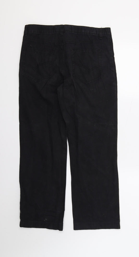 Lemmi Mens Black Denim Straight Jeans L26 in