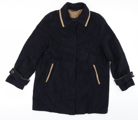Womens UK Size 16 BHS Blue Overcoat