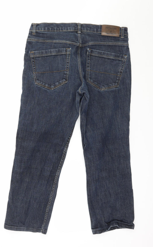 George Mens Blue Denim Straight Jeans Size 32 in L25 in