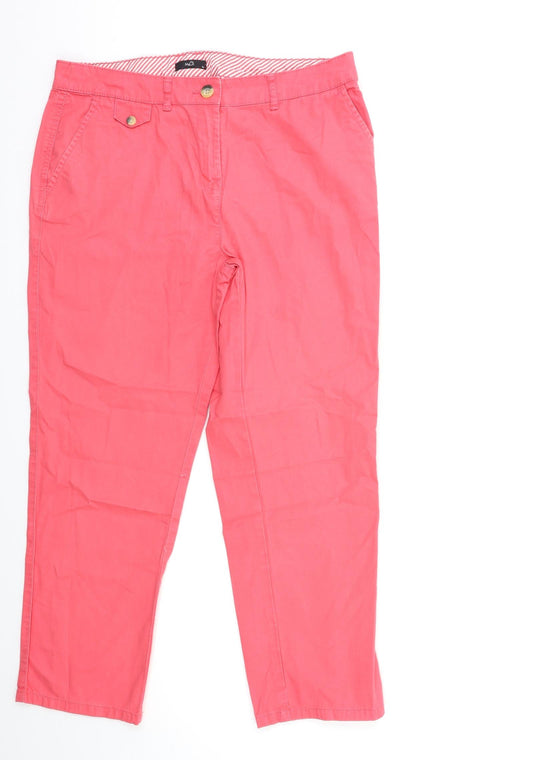 M&Co Womens Pink Chino Trousers Size 18 L25 in