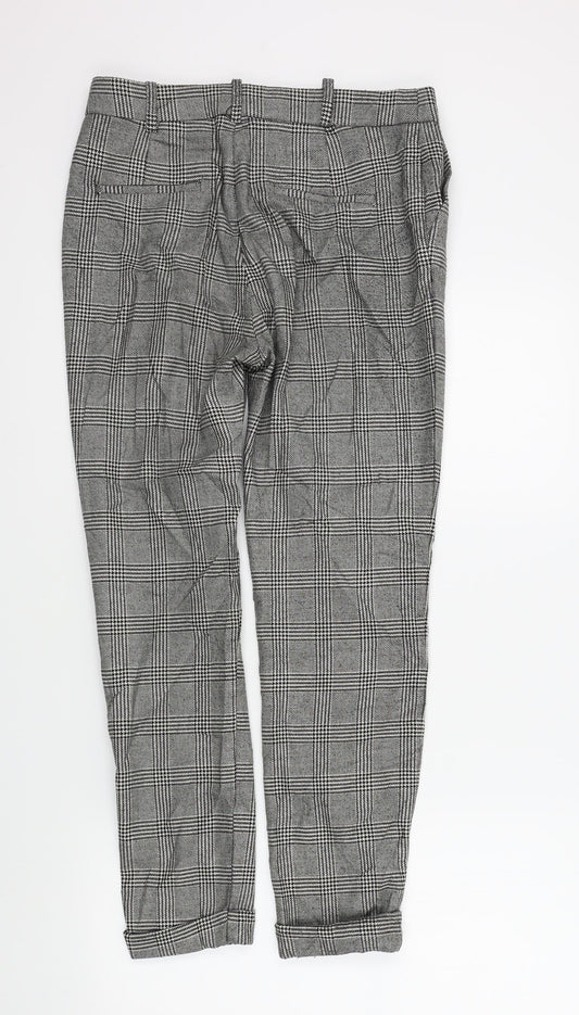 Mango Womens Black Check Trousers Size 32 L26 in