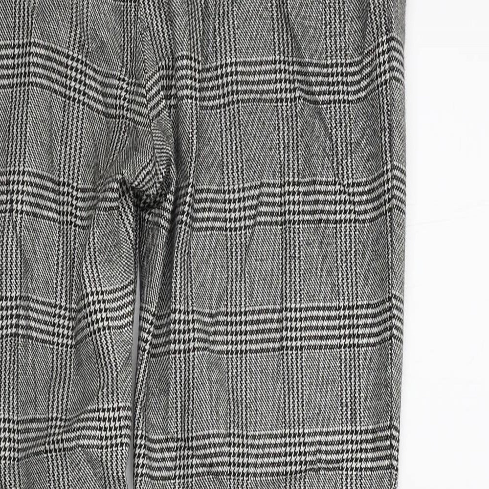 Mango Womens Black Check Trousers Size 32 L26 in