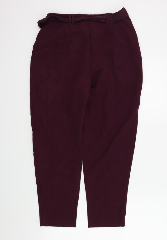 New Look Womens Purple Trousers Size 10 L24 in
