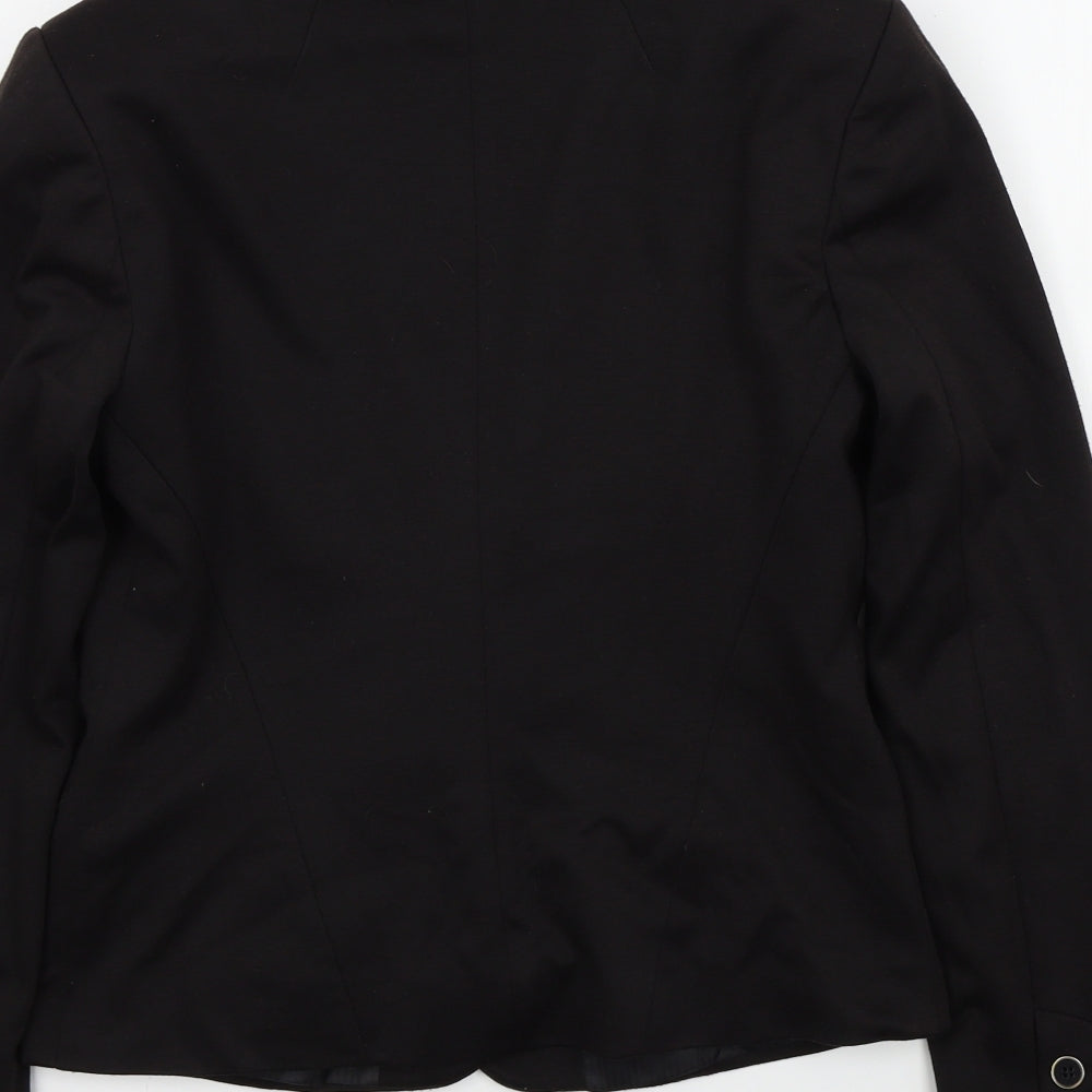 Brand and care label for Linea women’s black jacket, size UK 8