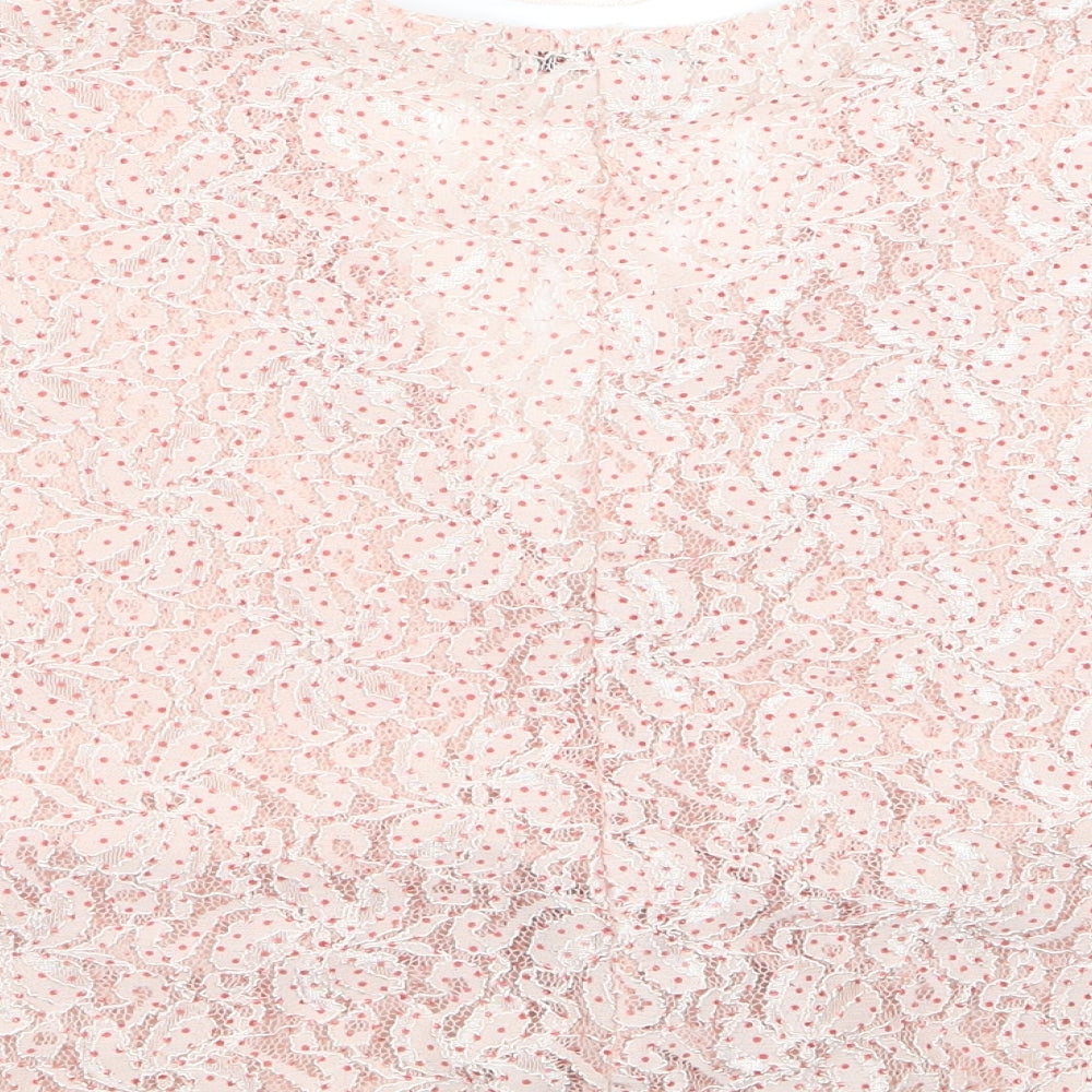 Womens UK Size M Zara Pink Basic Blouse