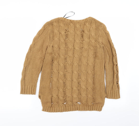H&M Womens Brown Pullover Jumper Size XS