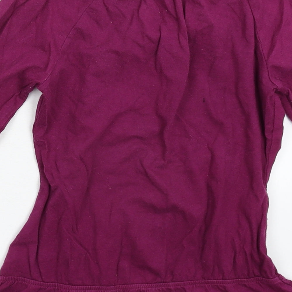 Brand and care label for F&F girls’ pink basic t-shirt, size 7-8, years