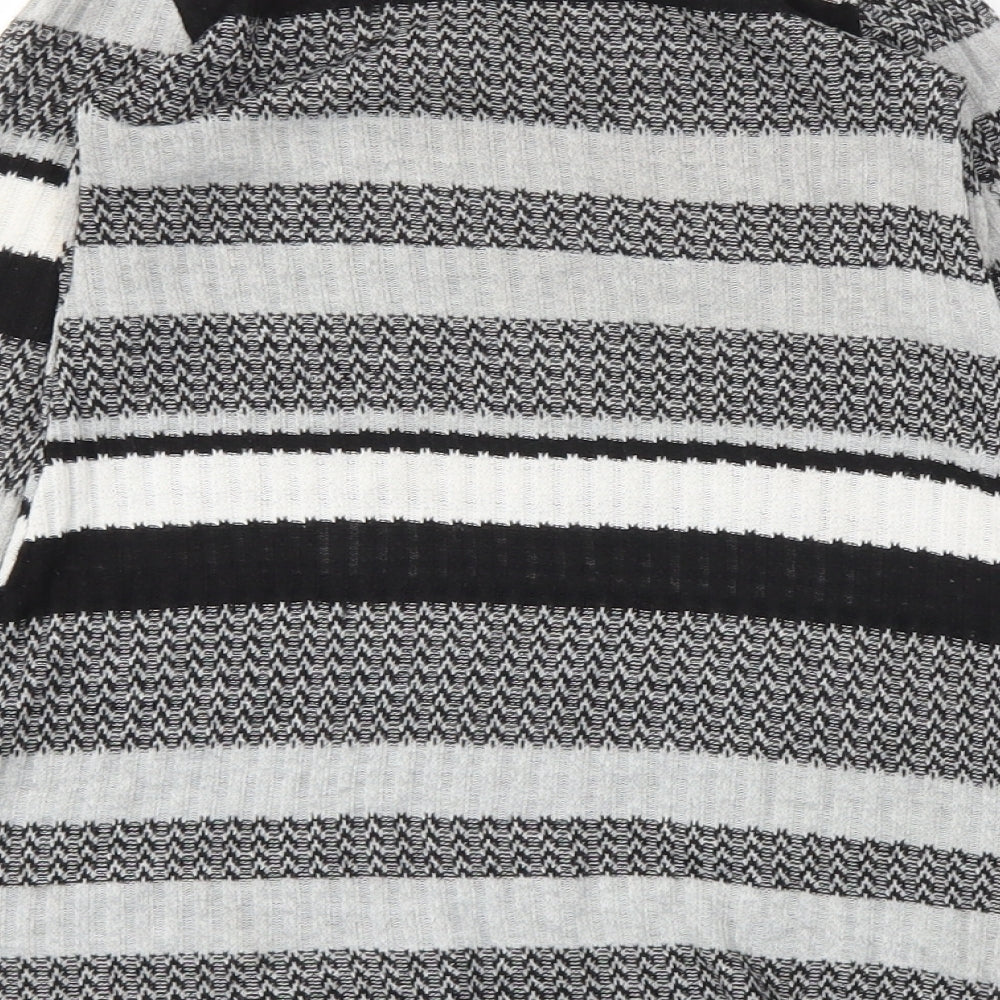 Boohoo Girls Black Striped Fit & Flare Size 5-6 Years