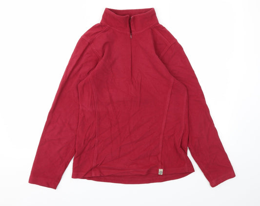 Womens UK Size 12 Preworn Red Full Zip Jumper