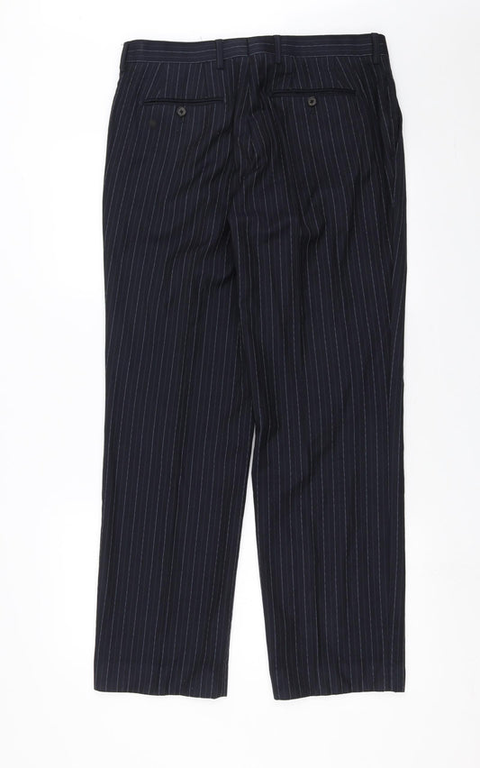 NEXT Mens Blue Striped Trousers Size 34 in L31 in