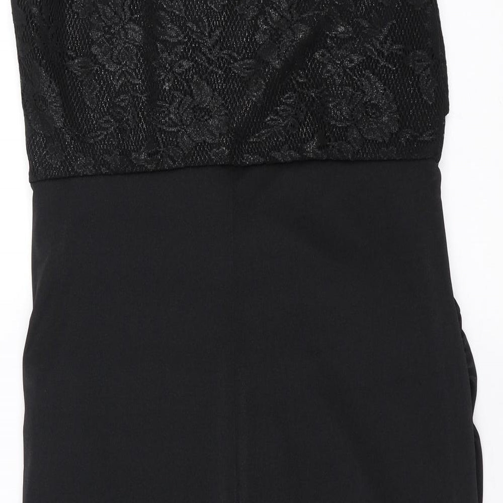 Body Flirt Womens Black Floral Pencil Dress Size 12 - Lace Detail