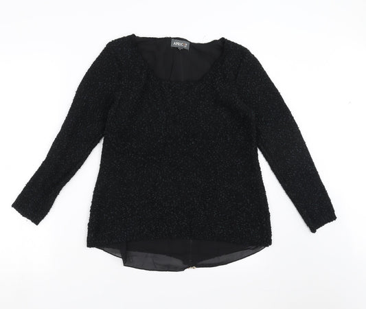 Womens UK Size 10 Apricot Black Pullover Jumper