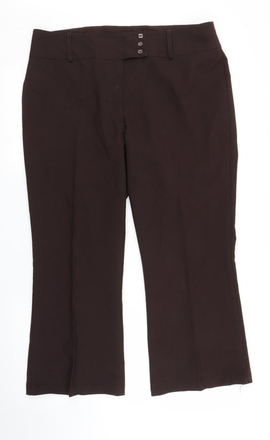 Womens UK Size 16 Matalan Regular Fit Brown Trousers